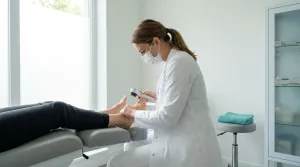 Podolog tarafından ayak değerlendirmesi yapılırken